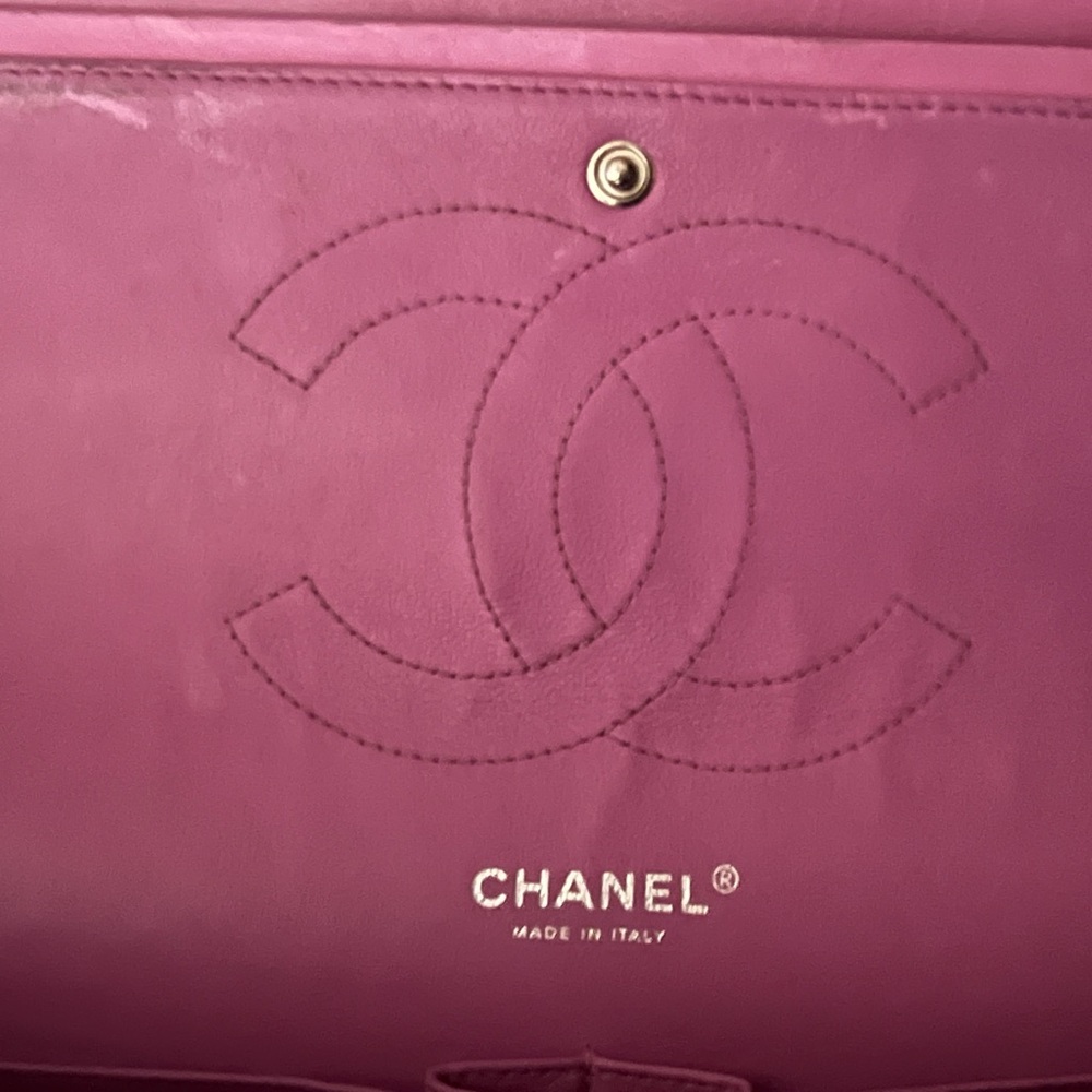 2010 CHANEL Double Flap- Quilted Lambskin- Purple w/ Silver Hardware -Trade